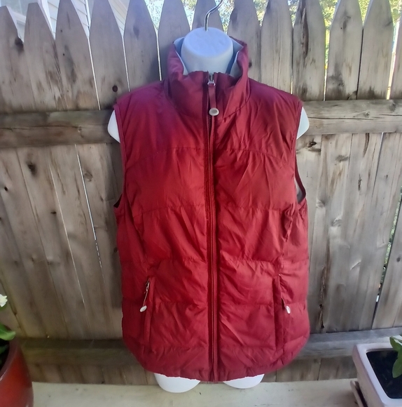 Women's L.L.Bean Down Vest Sz M RED - Picture 1 of 10
